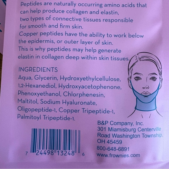 Frownies Chin Up Polypeptide Mask Set of 8 NEW - Picture 5 of 5